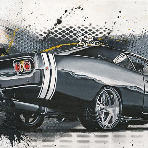 Malerei Oliver Ende dodge charger 1970